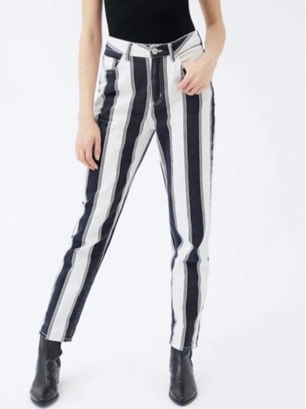 Urban Outfitters BDG B&W Striped Mom Jeans